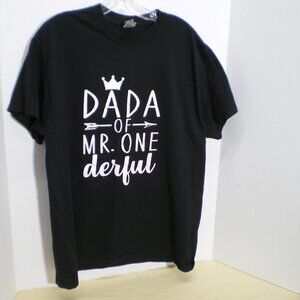 Dada of Mr. One derful, Black Tee Shirt, for Baby Boy's First Birthday, Size L